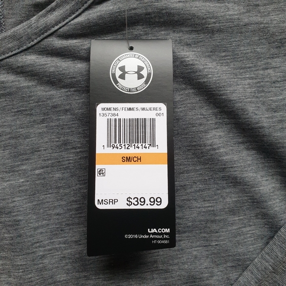 Under Armour Gray Long Sleeve with Open Detail Design on Back Size Sm - Picture 6 of 8
